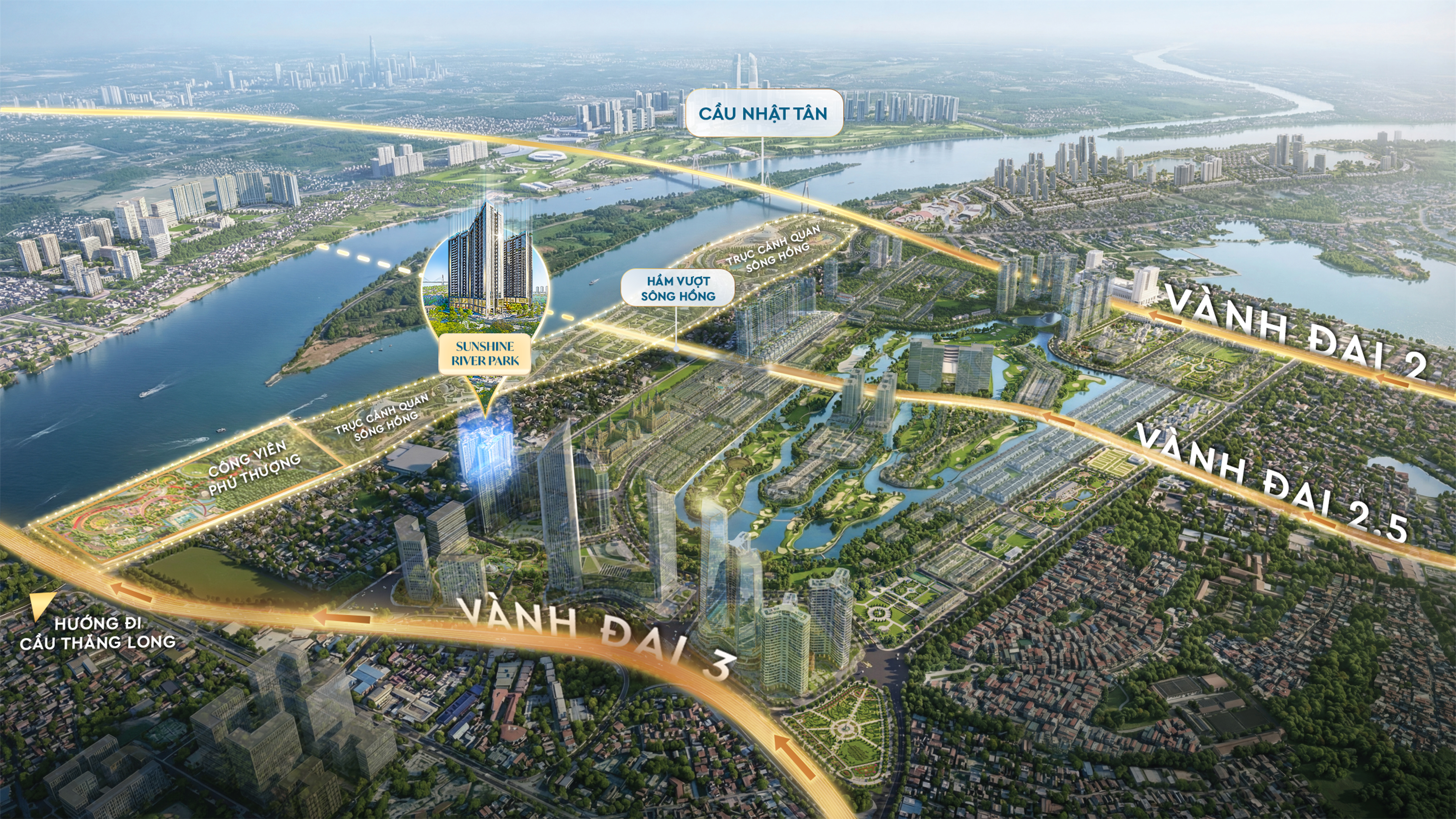 Bản đồ vị trí dự án Sunshine River Park Phú Thượng Tây Hồ